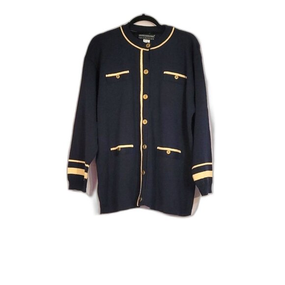 Lauren Alexandra Women's Navy Blue Button Down Cardigan  Size Large - Picture 1 of 10